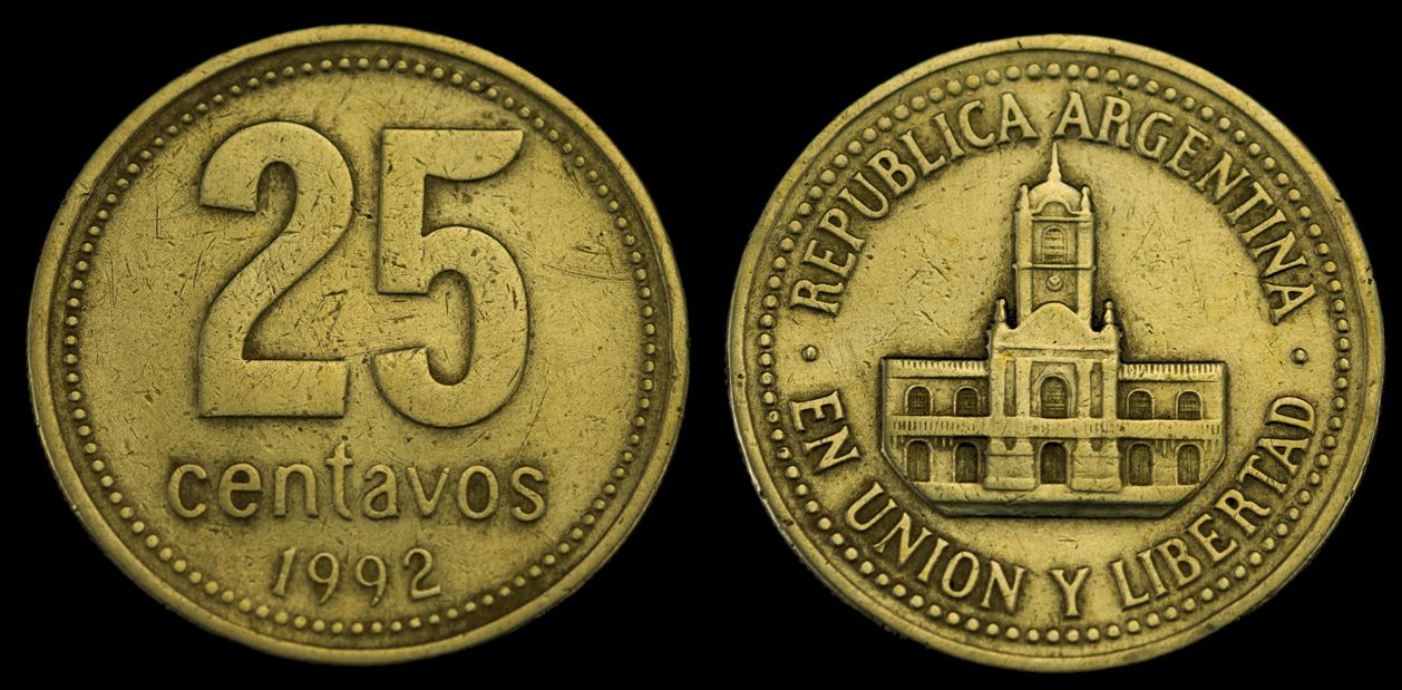 Moeda 25 centavos 1992