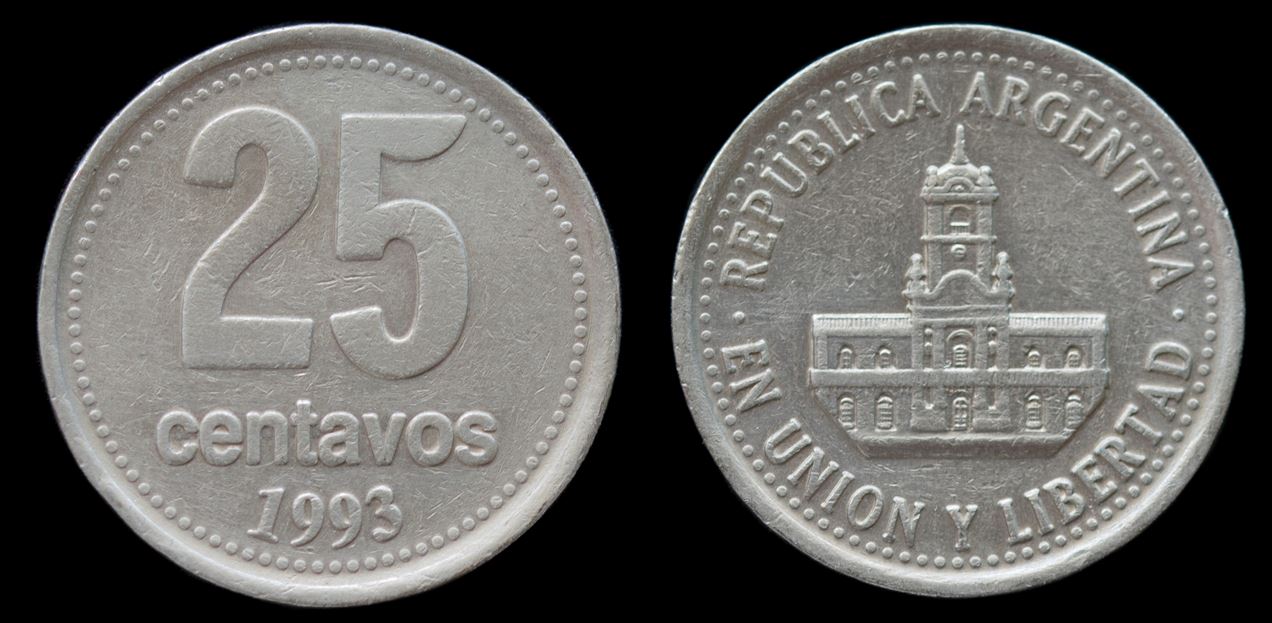 Moeda 25 centavos 1993