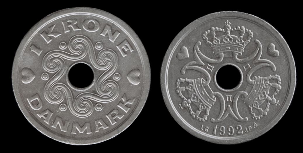 Moeda 1 Krone 1992