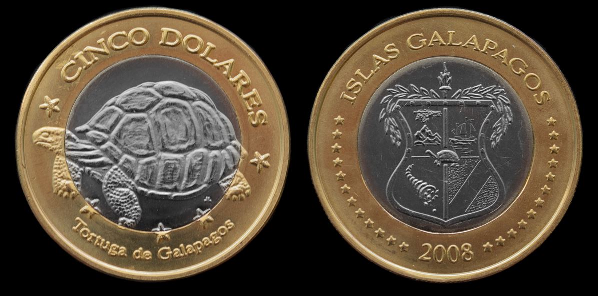 Moeda 5 Dólares 2008 - Ilhas Galápagos