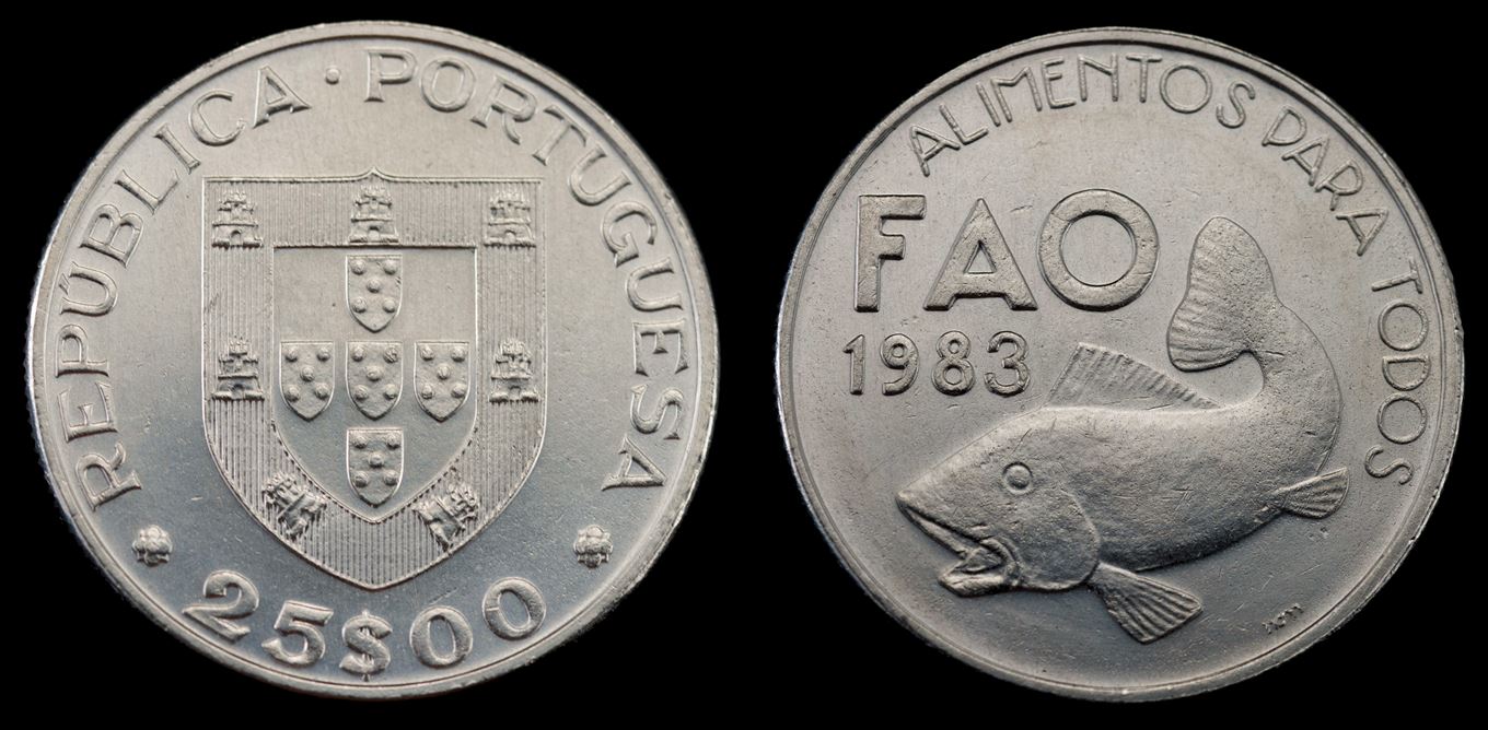 Moeda 25 escudos 1983 - FAO