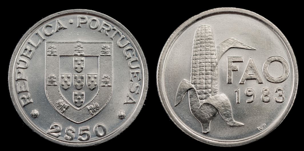 Moeda 2,5 escudos 1983 - FAO