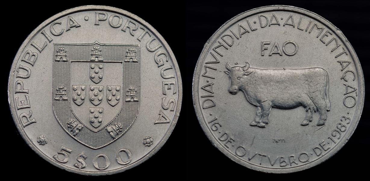 Moeda 5 escudos 1983 - FAO
