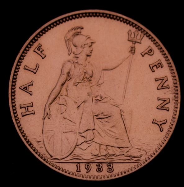 Moeda Half Penny de 1933
