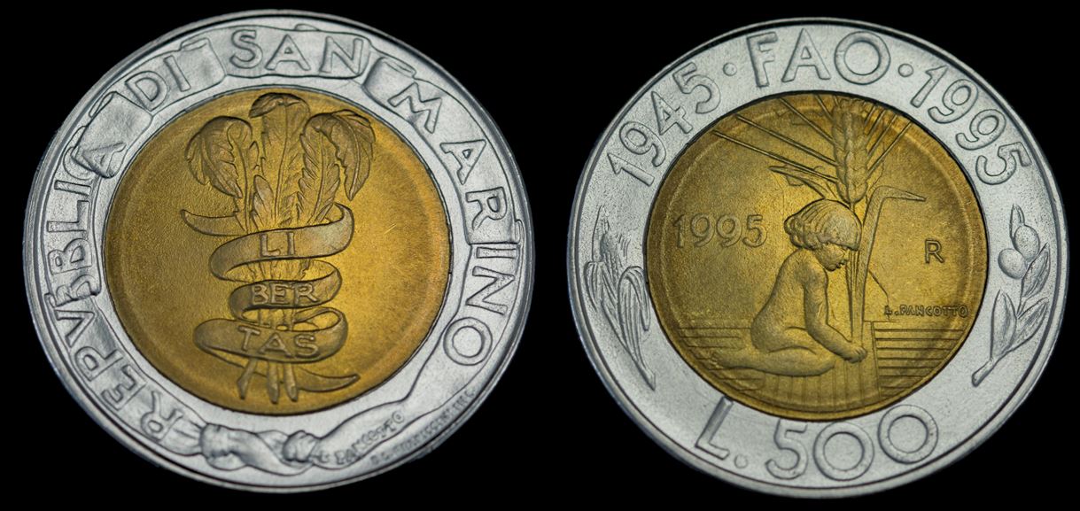 Moeda 500 Liras 1995 - FAO