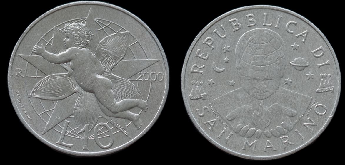 Moeda 10 Liras 2000