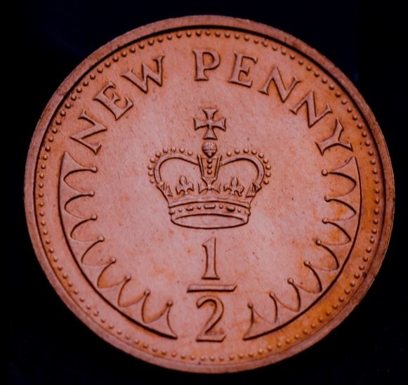 Moeda New Half Penny de 1971